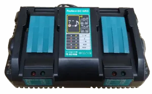 Compatible duo lader voor 14,4V en 18 volts accu's van Makita